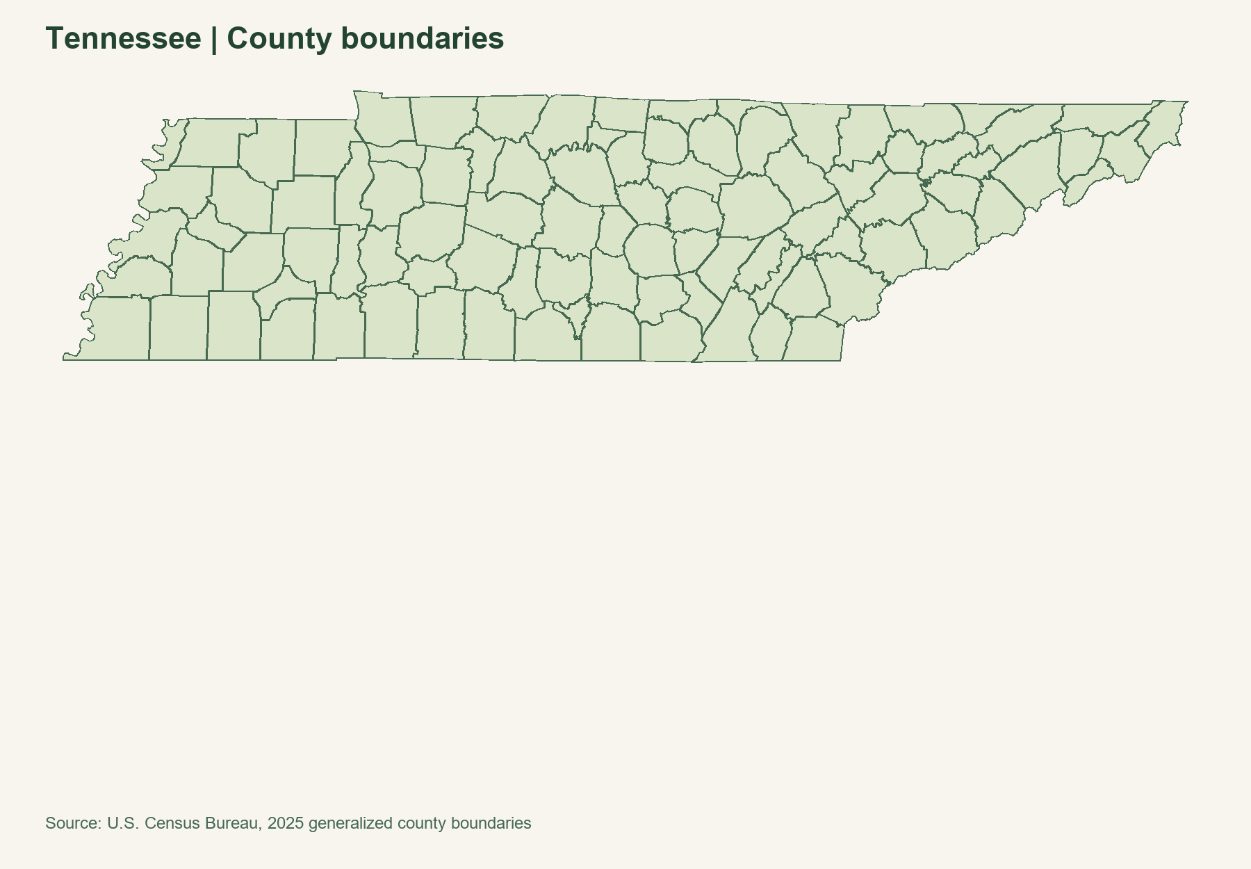 Tennessee county map