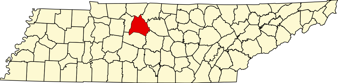 Map of Tennessee highlighting Davidson County